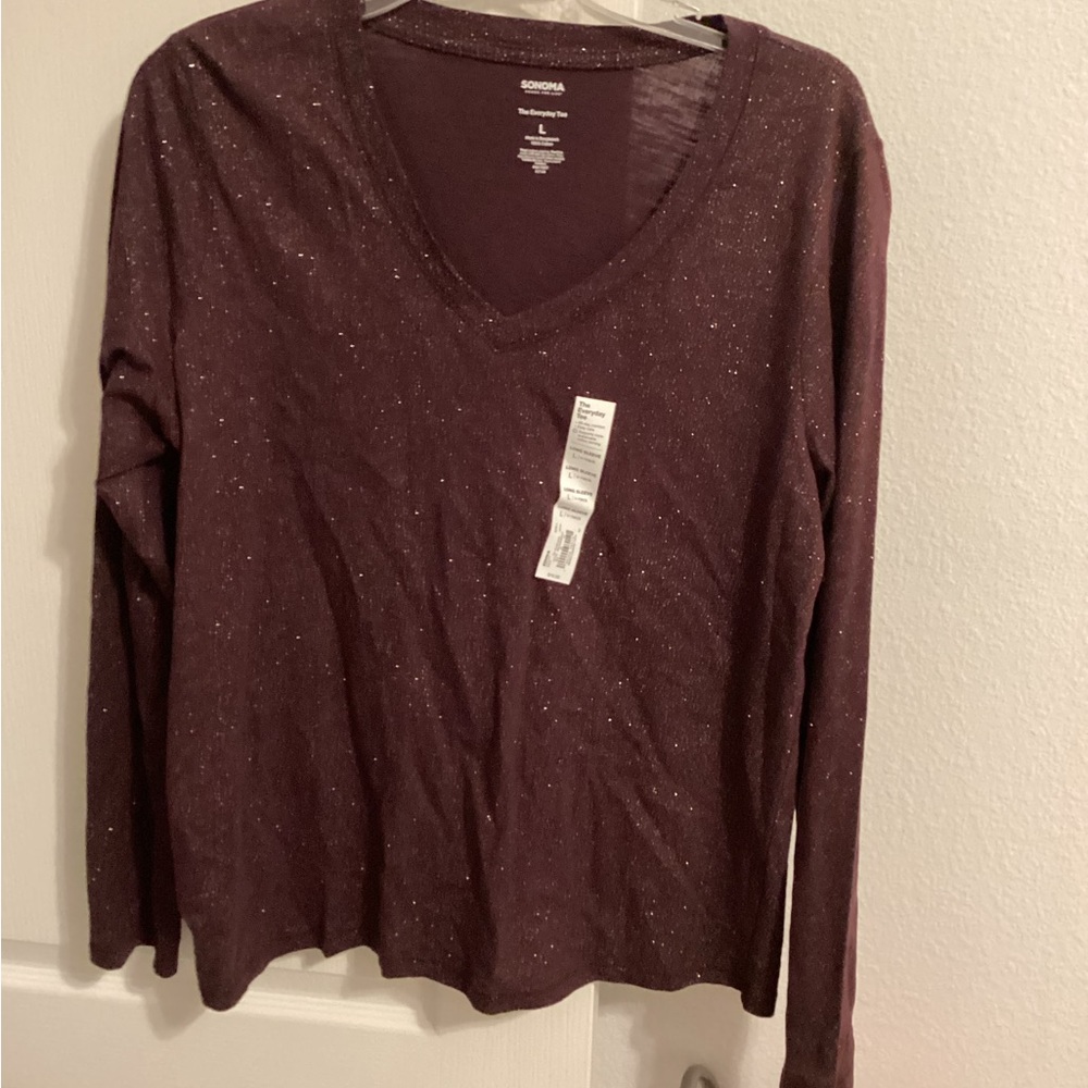 Sonoma Sparkling Maroon Long Sleeve Tee